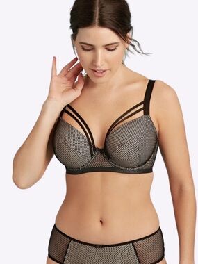 Strappy Mesh Underwire Bra in Black